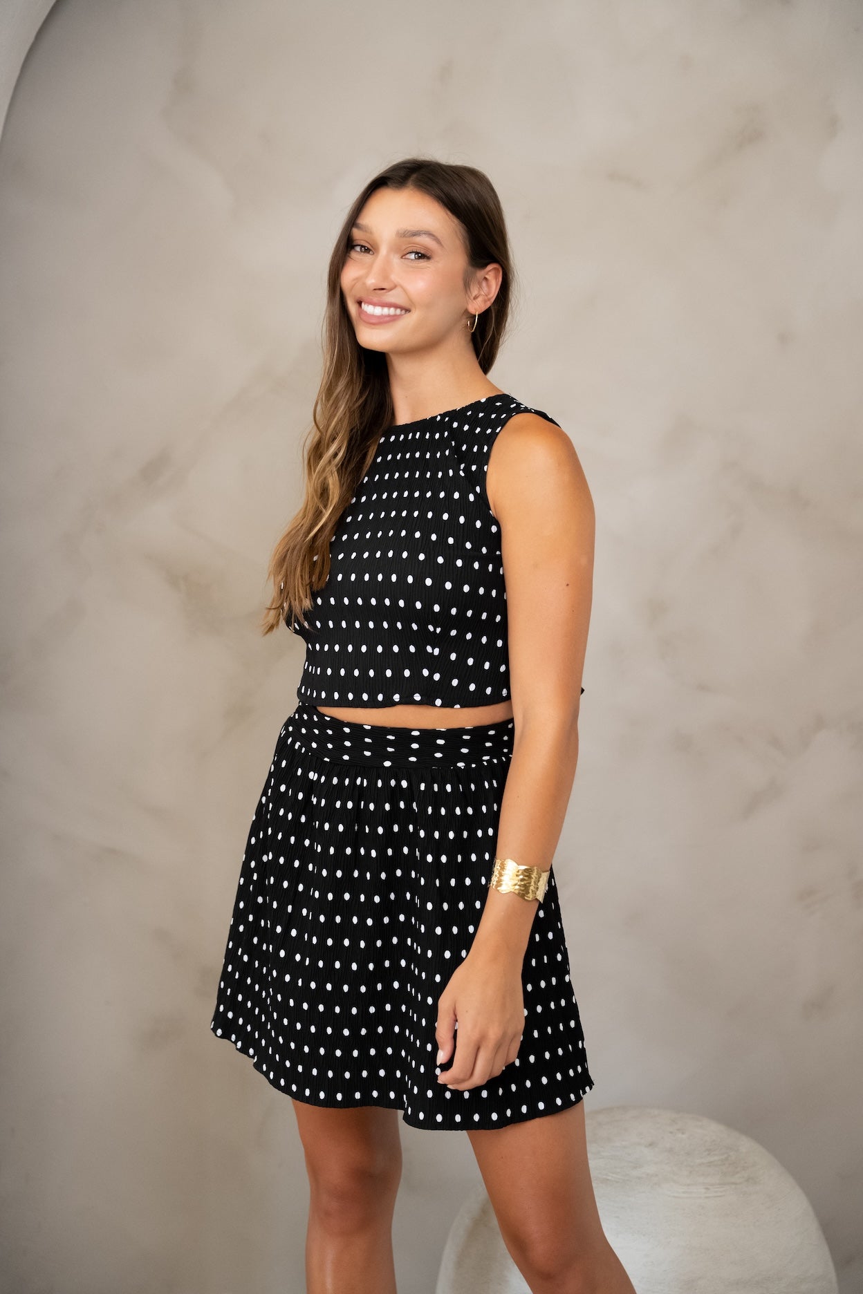 Jupe Lena à pois noirs