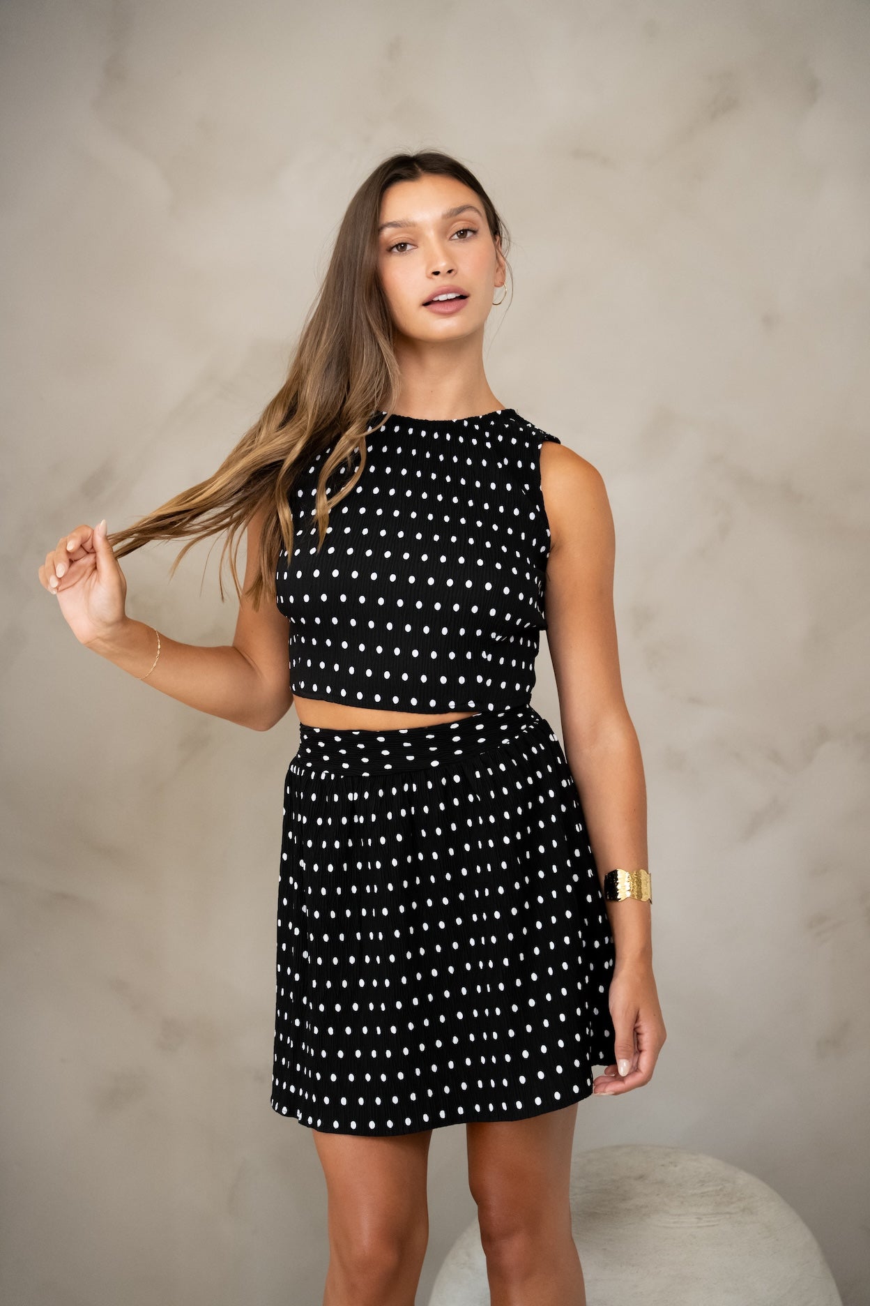 Jupe Lena à pois noirs