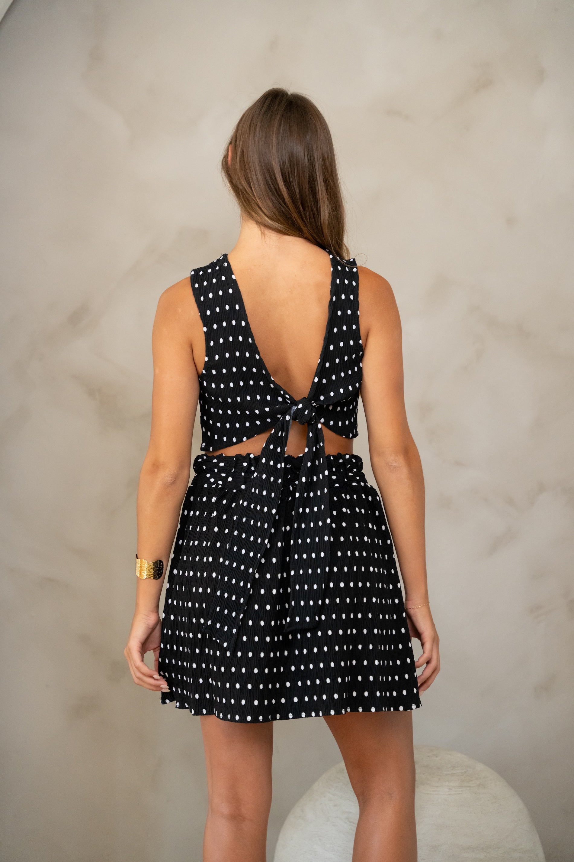 Jupe Lena à pois noirs