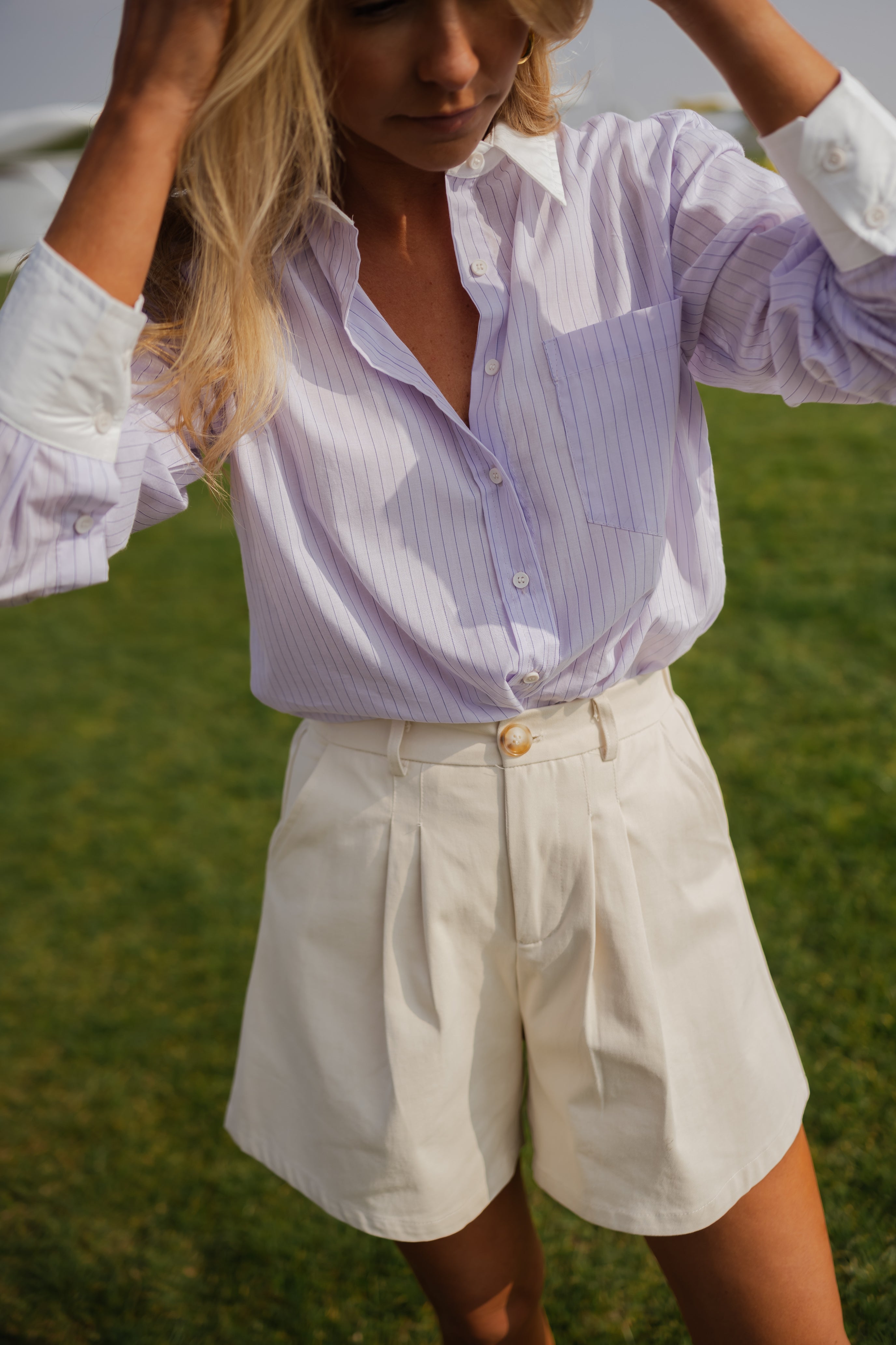 Chemise Fato à rayures violettes