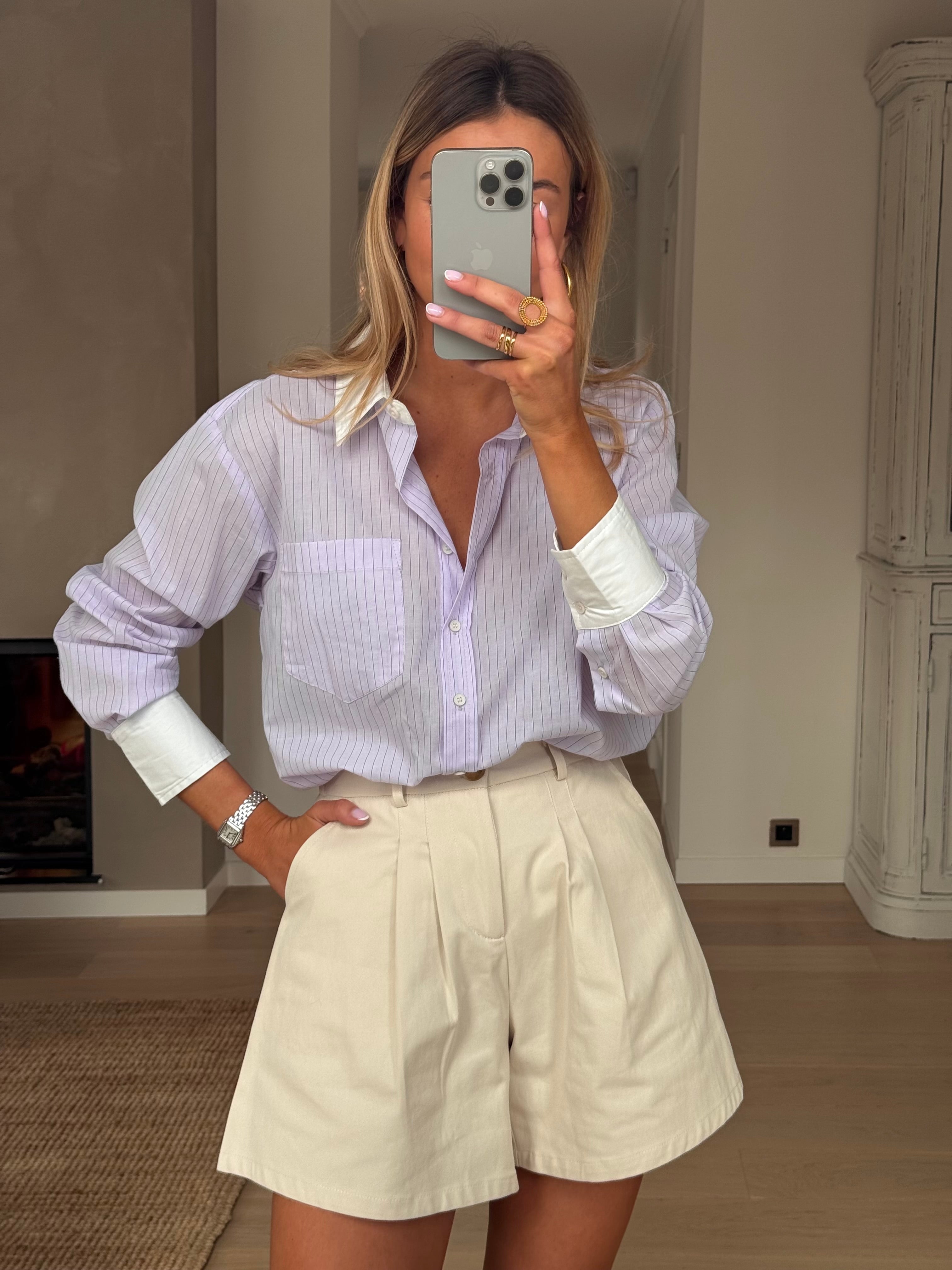 Chemise Fato à rayures violettes