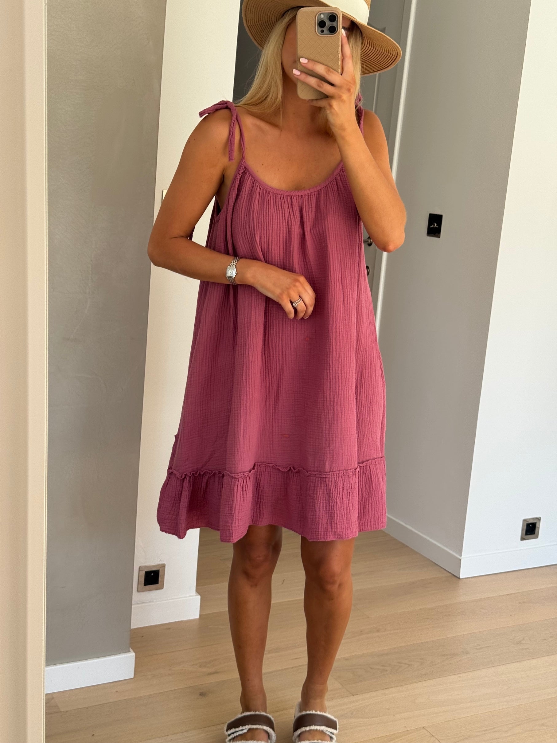Robe Athénaïs framboise