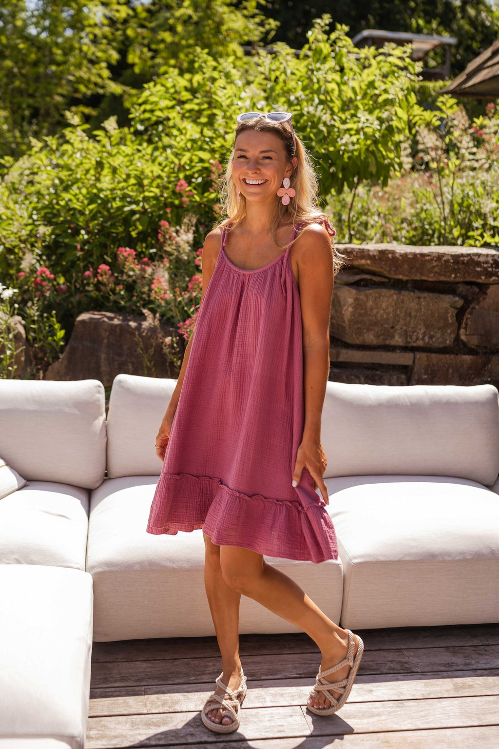 Robe Athénaïs framboise