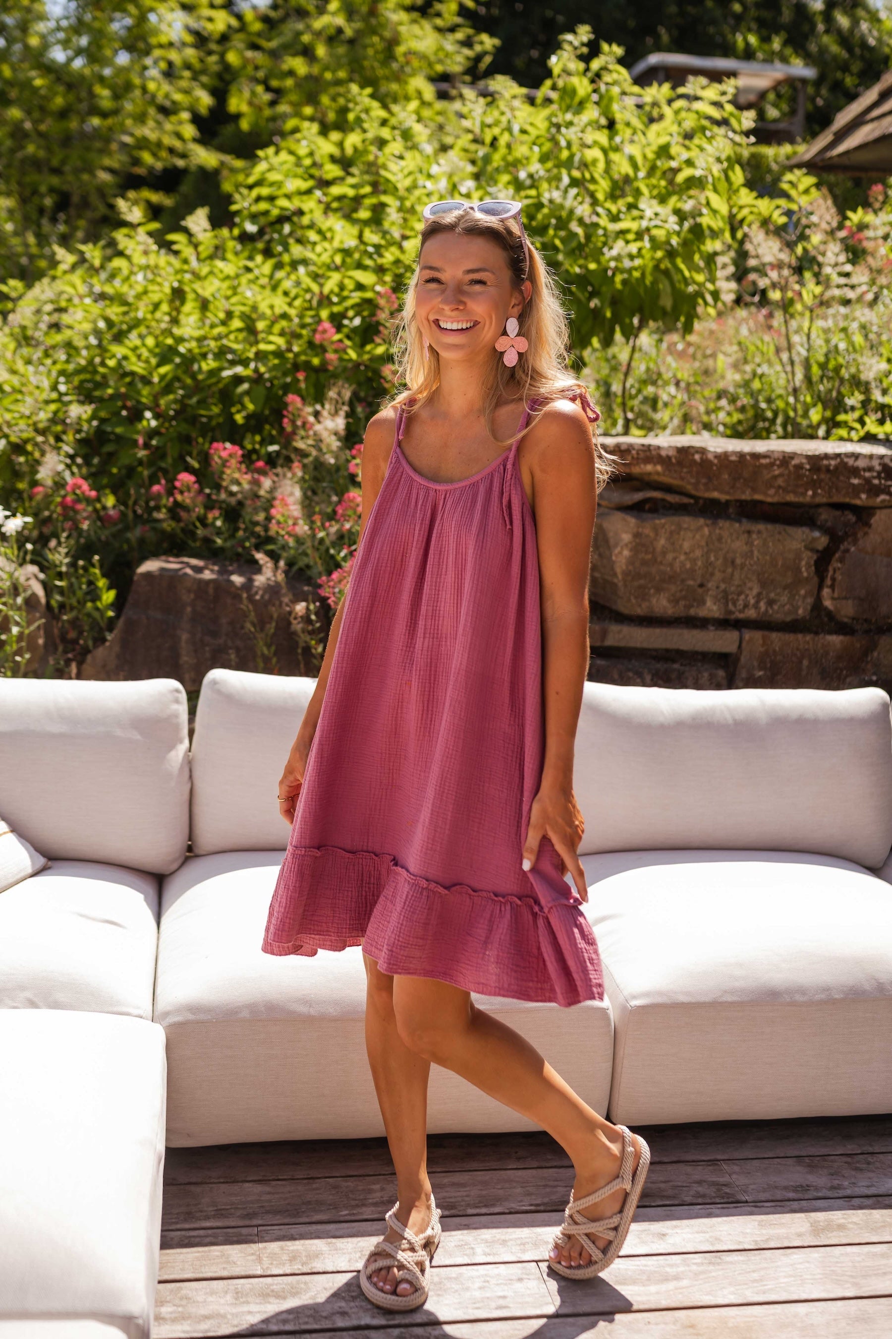 Robe Athénaïs framboise