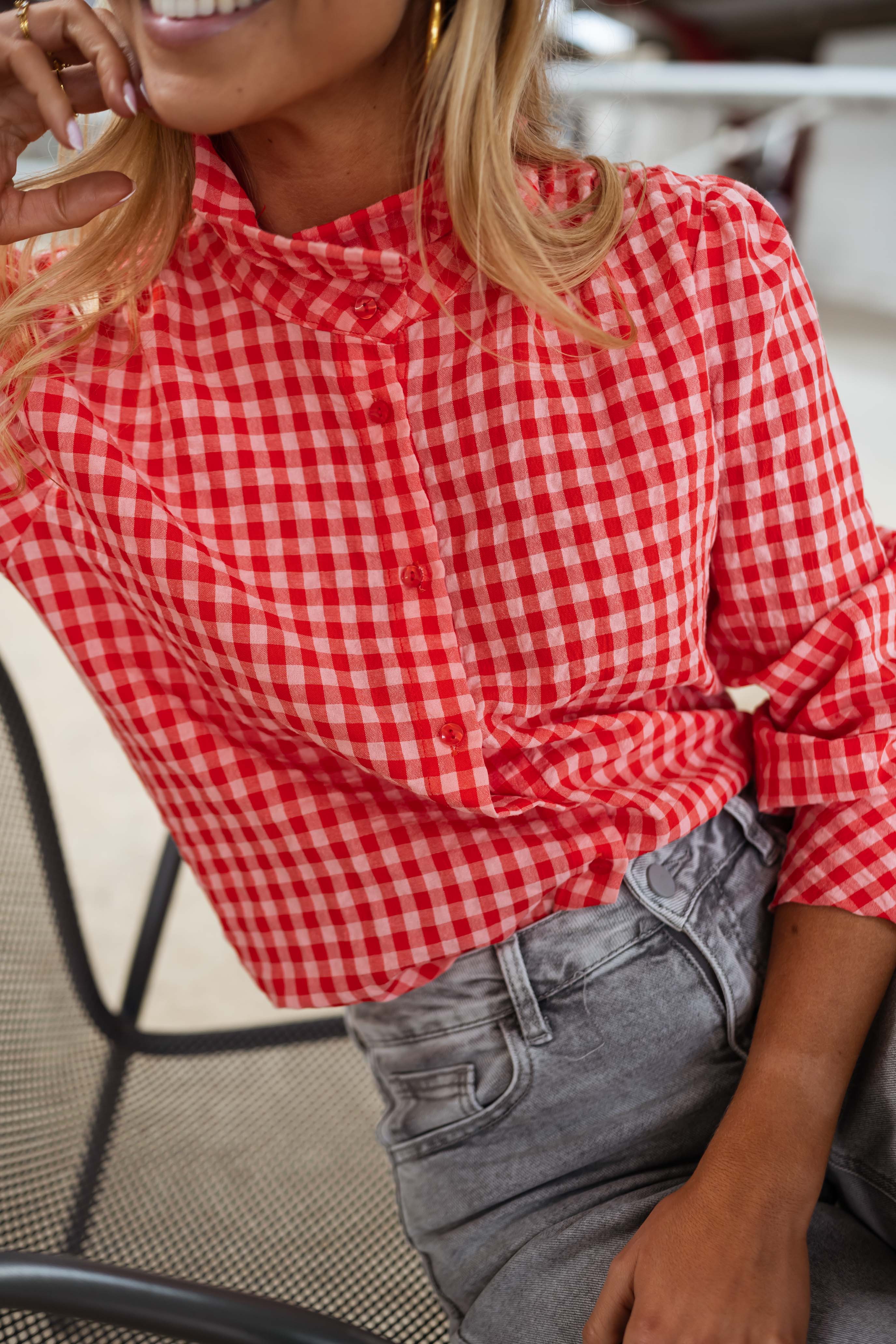 Chemise Lili rouge et orange