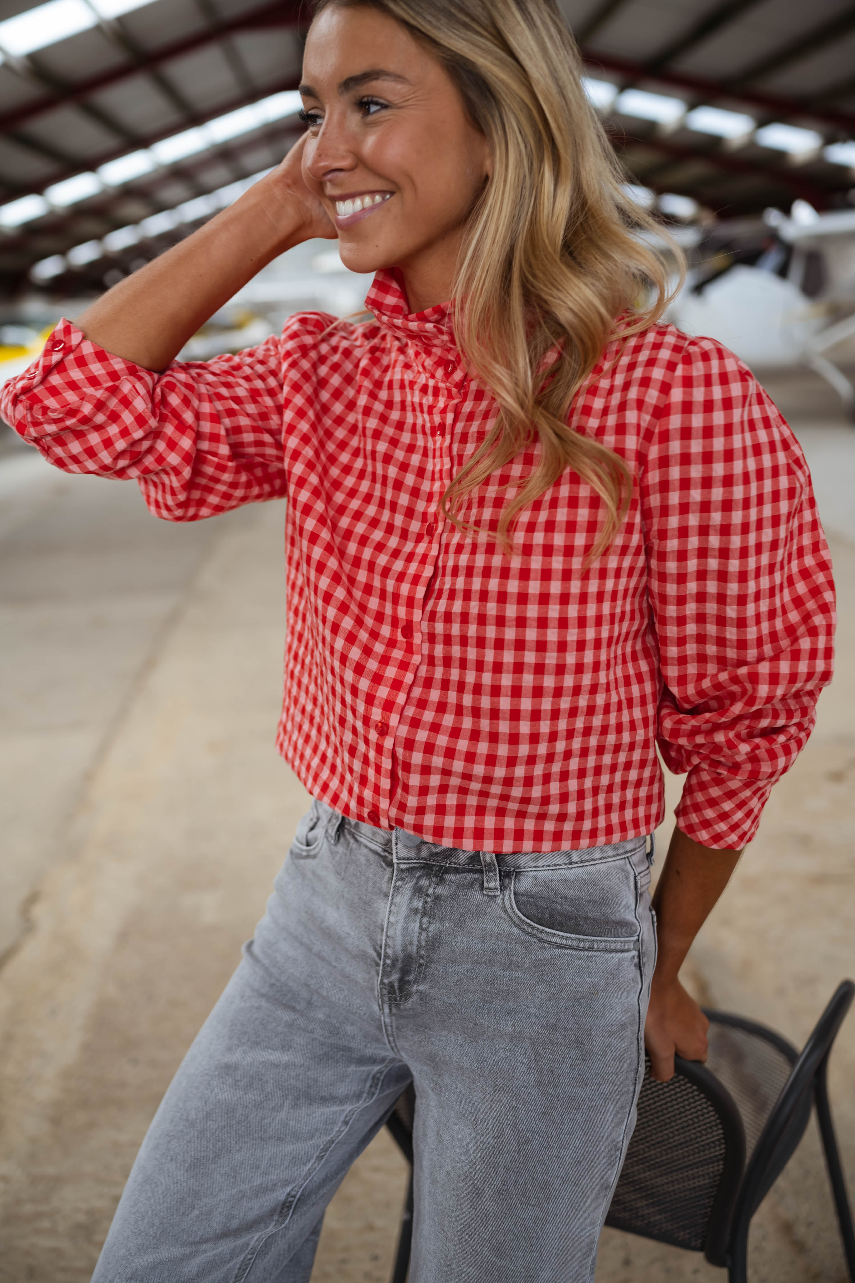 Chemise Lili rouge et orange