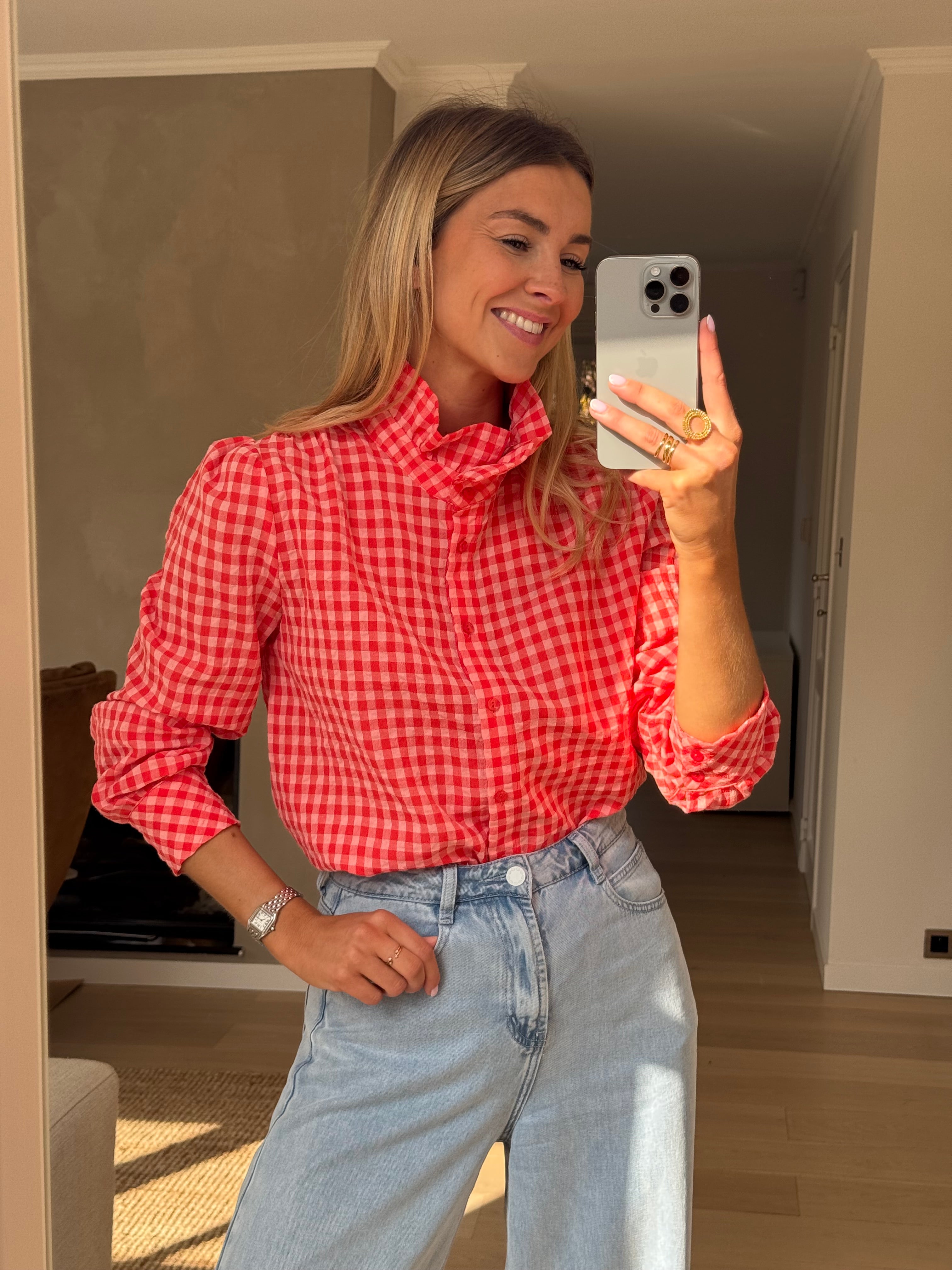 Chemise Lili rouge et orange