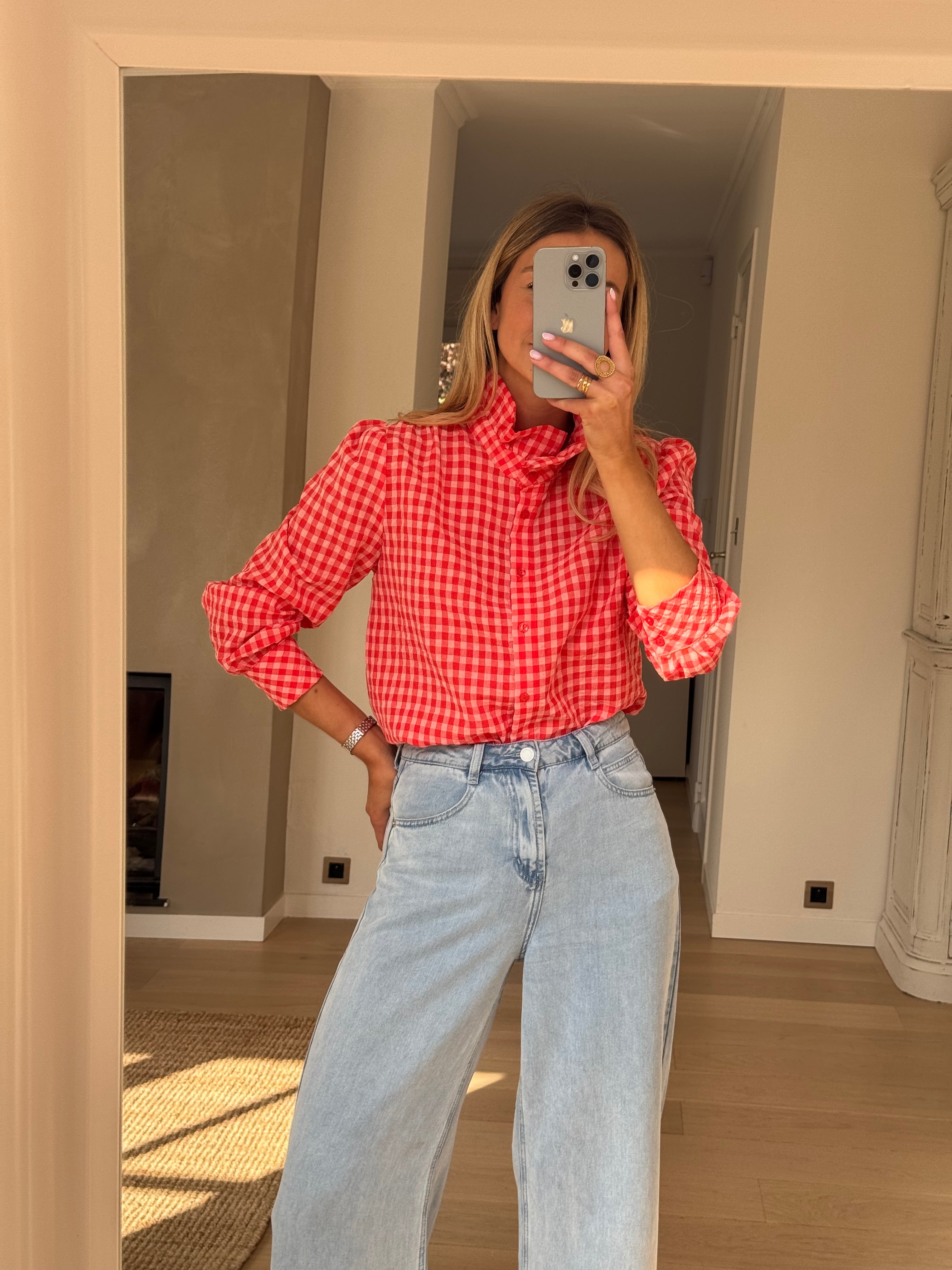 Chemise Lili rouge et orange