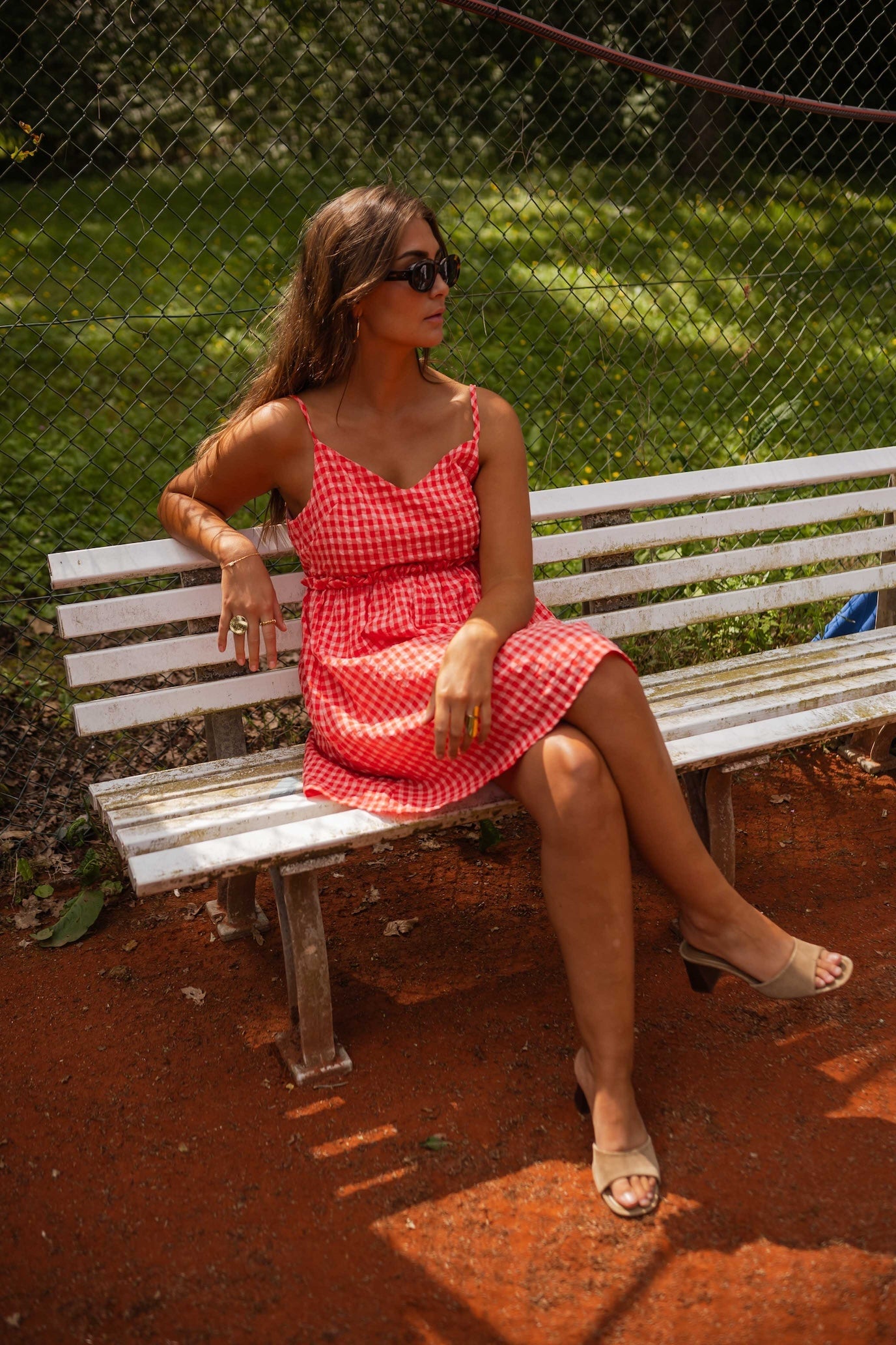 Robe rouge à carreaux vichy Safia