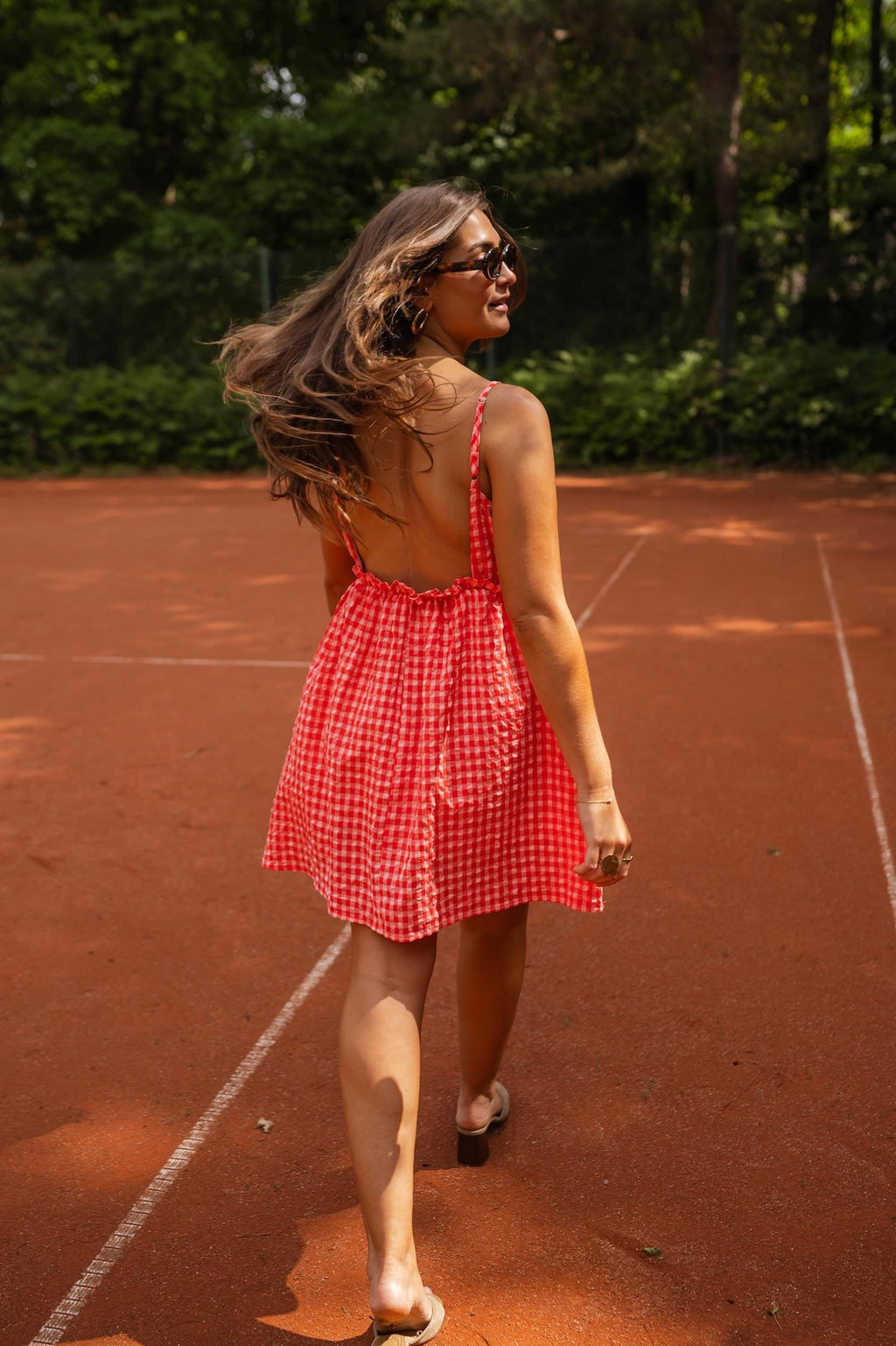 Robe rouge à carreaux vichy Safia
