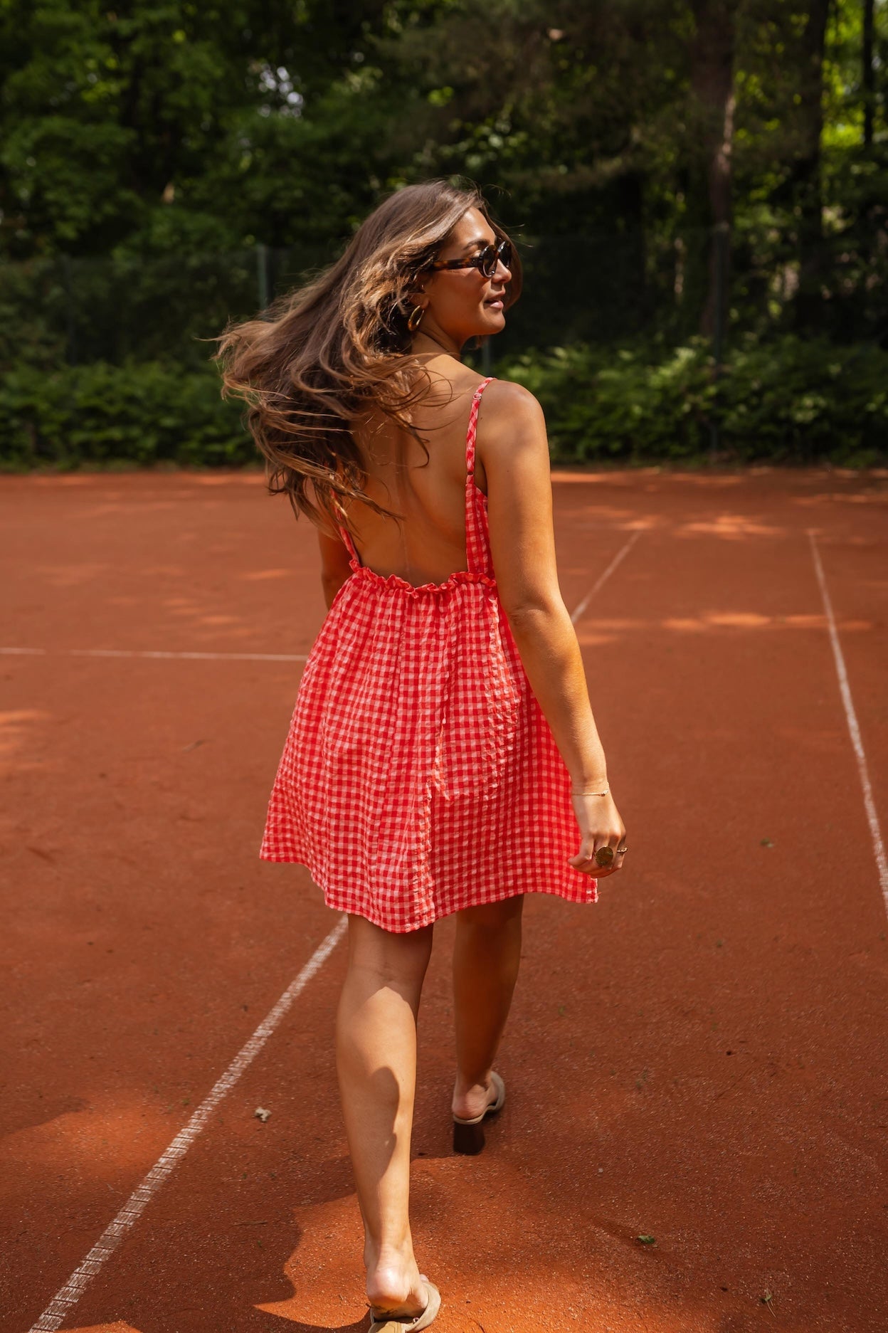 Robe rouge à carreaux vichy Safia
