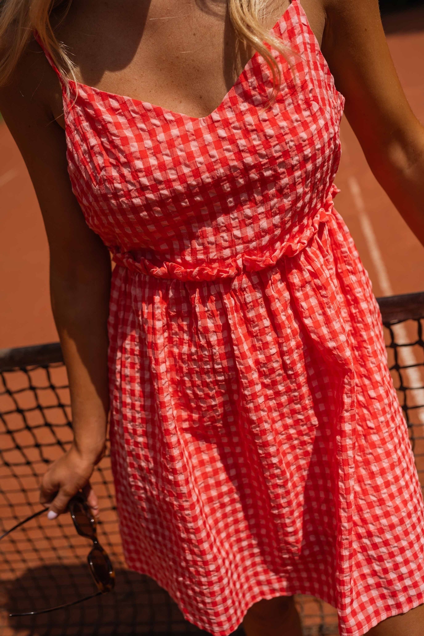 Robe rouge à carreaux vichy Safia