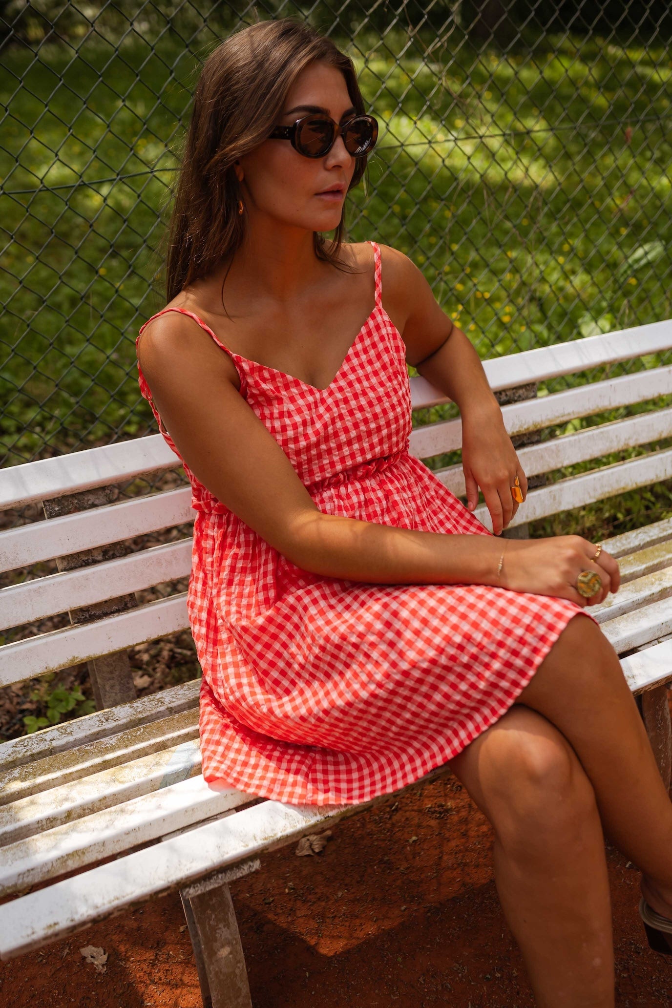 Robe rouge à carreaux vichy Safia