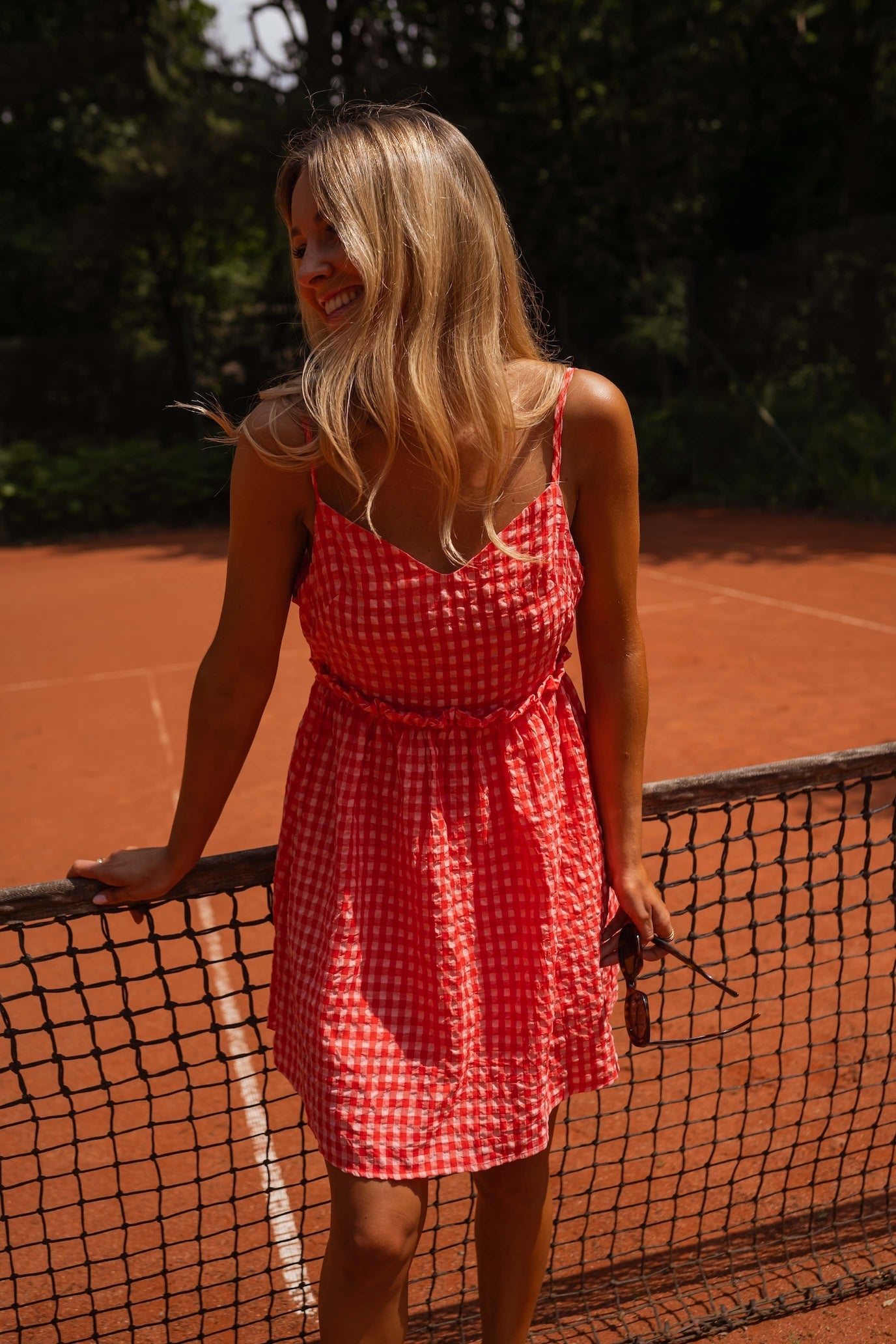 Robe rouge à carreaux vichy Safia