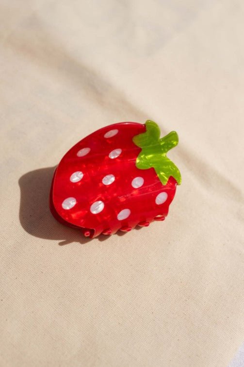 Pince à cheveux fraise rouge