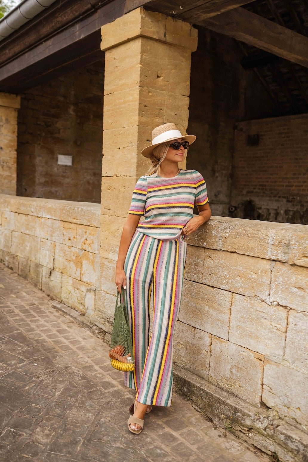 Pantalon Gauthier en crochet rayé