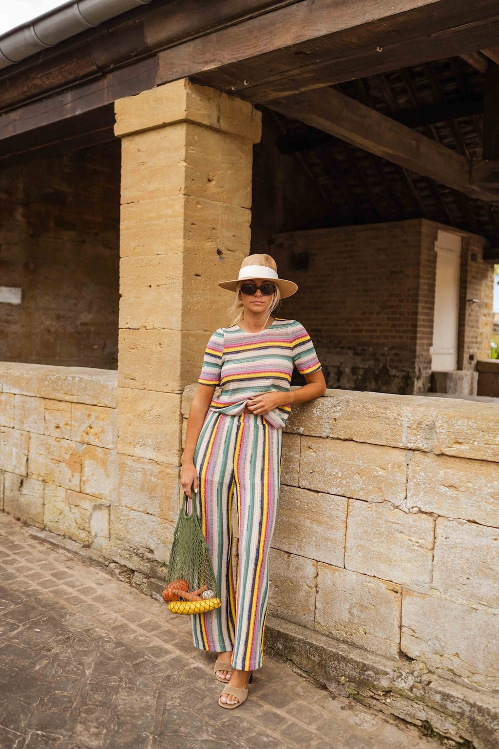 Pantalon Gauthier en crochet rayé