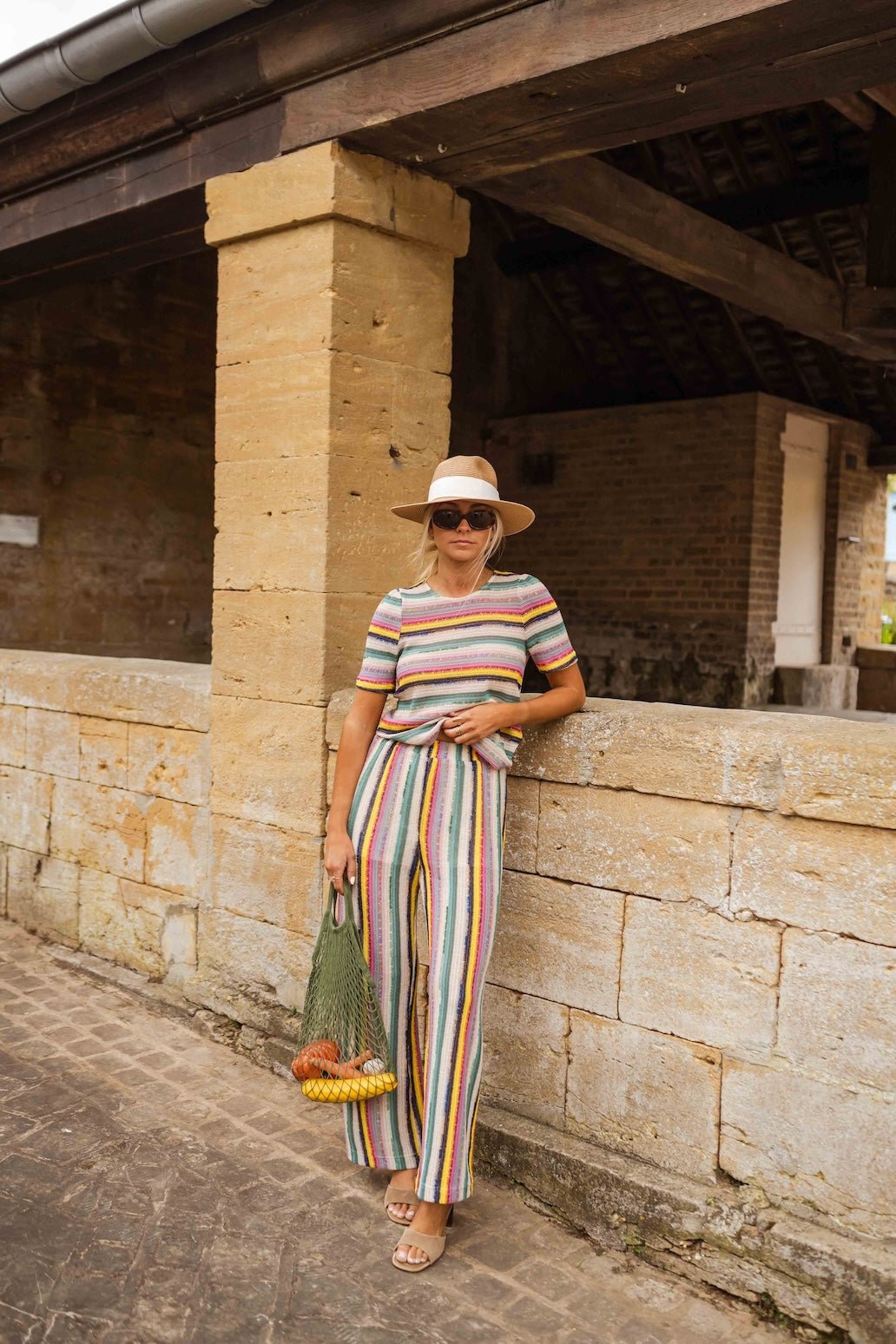 Pantalon Gauthier en crochet rayé