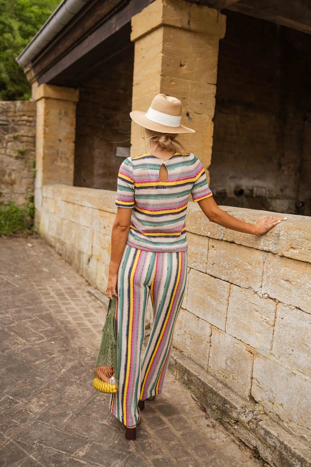 Pantalon Gauthier en crochet rayé