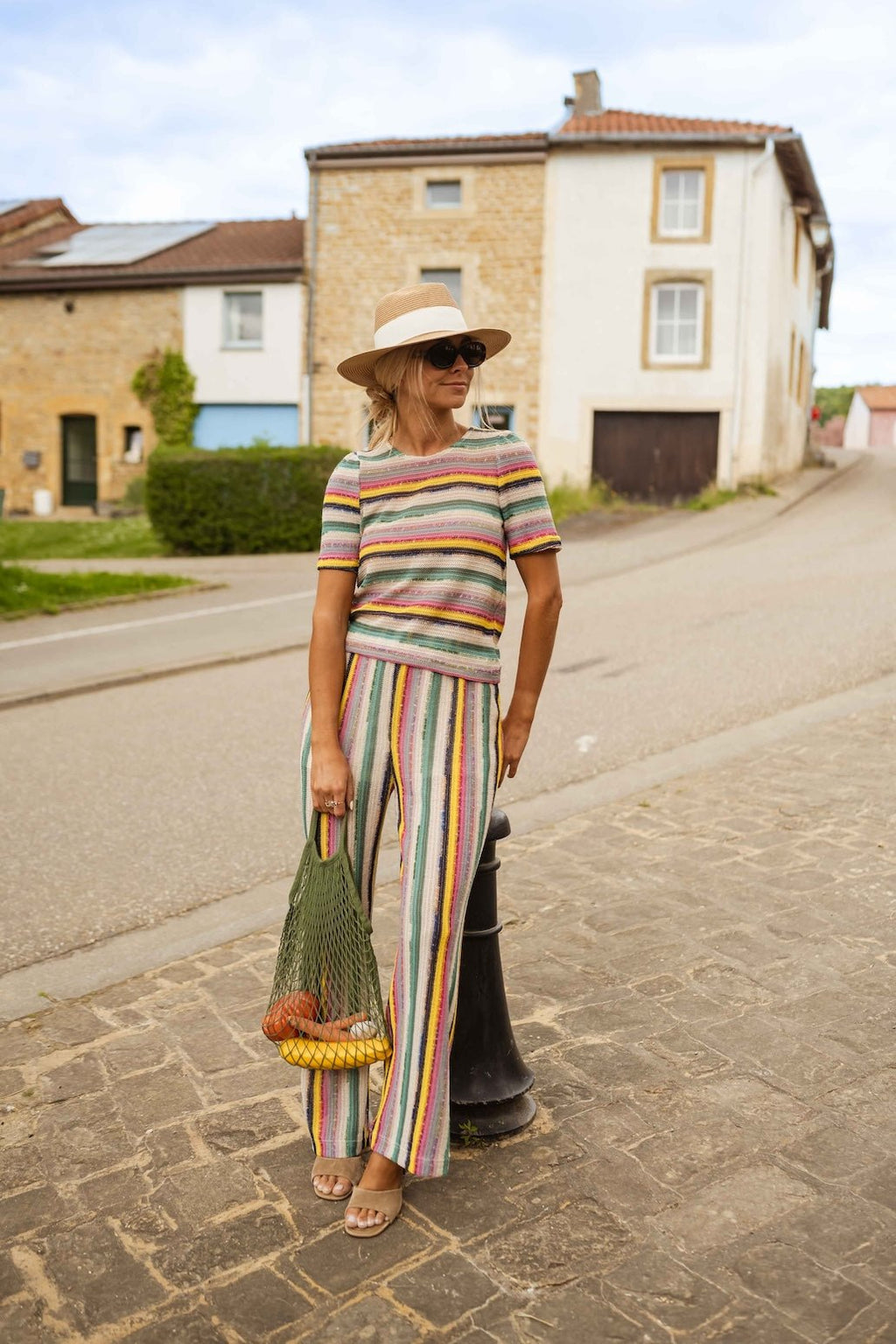 Pantalon Gauthier en crochet rayé