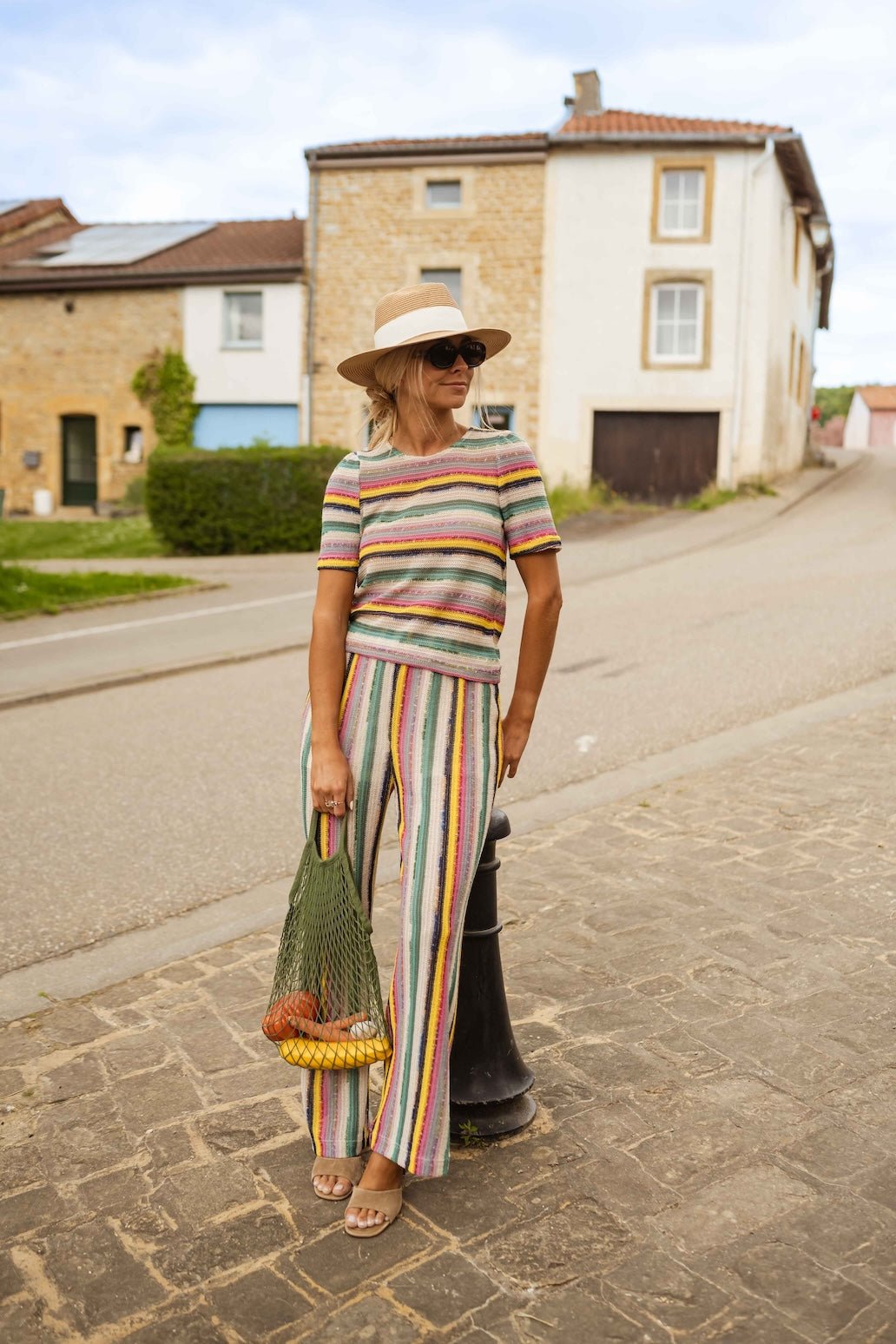 Pantalon Gauthier en crochet rayé