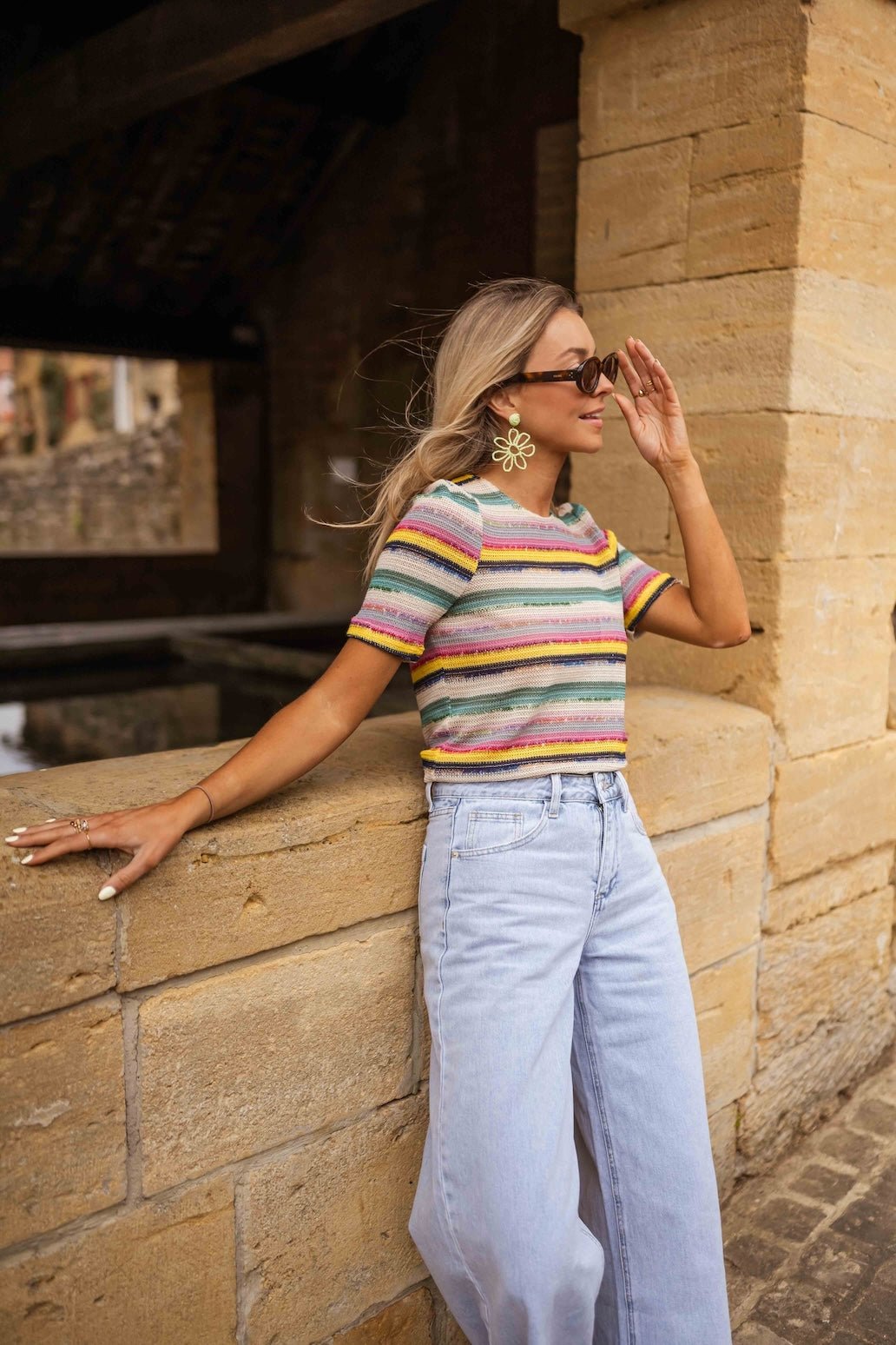 Chemisier Malia rayé au crochet