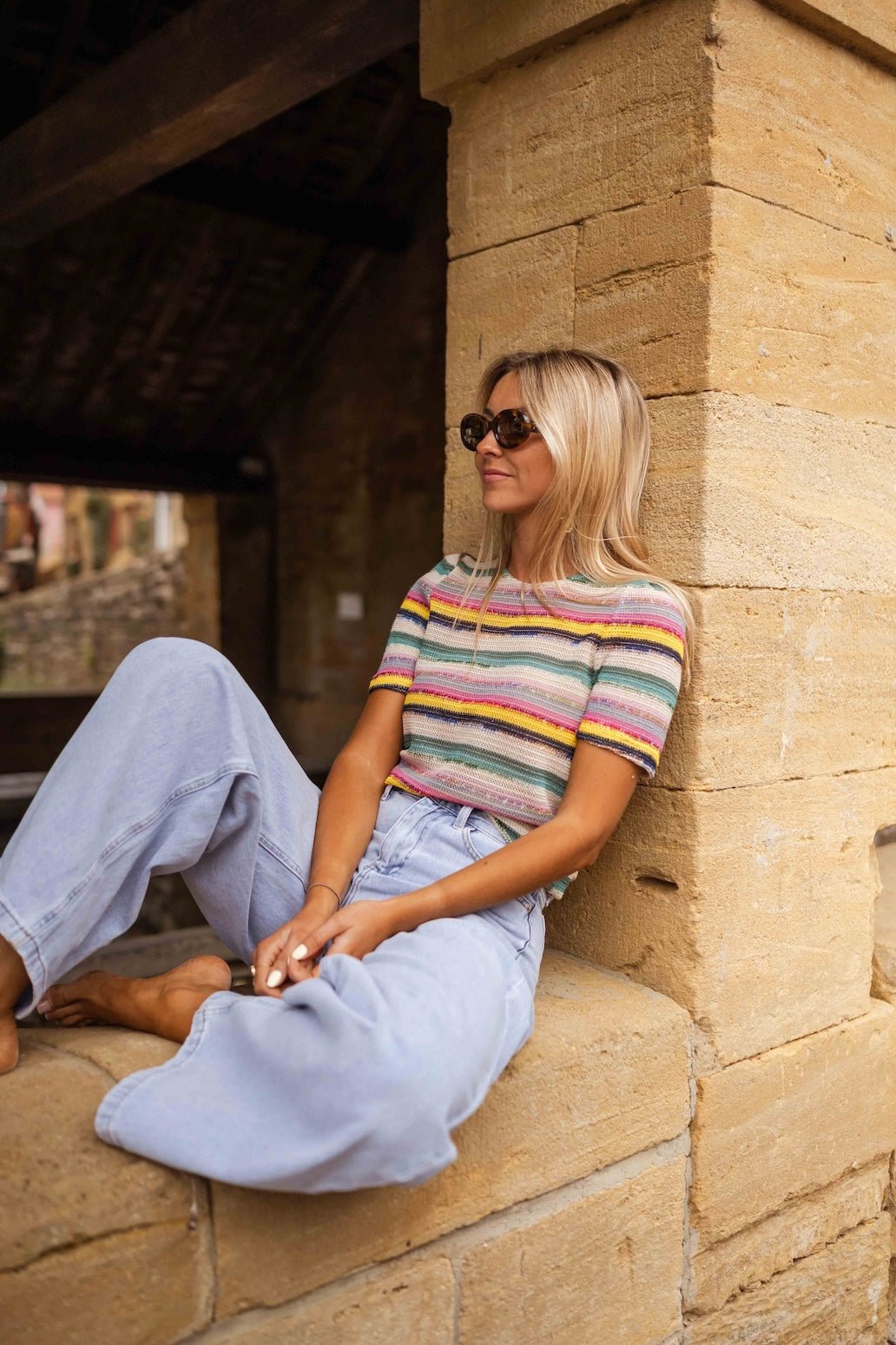 Chemisier Malia rayé au crochet
