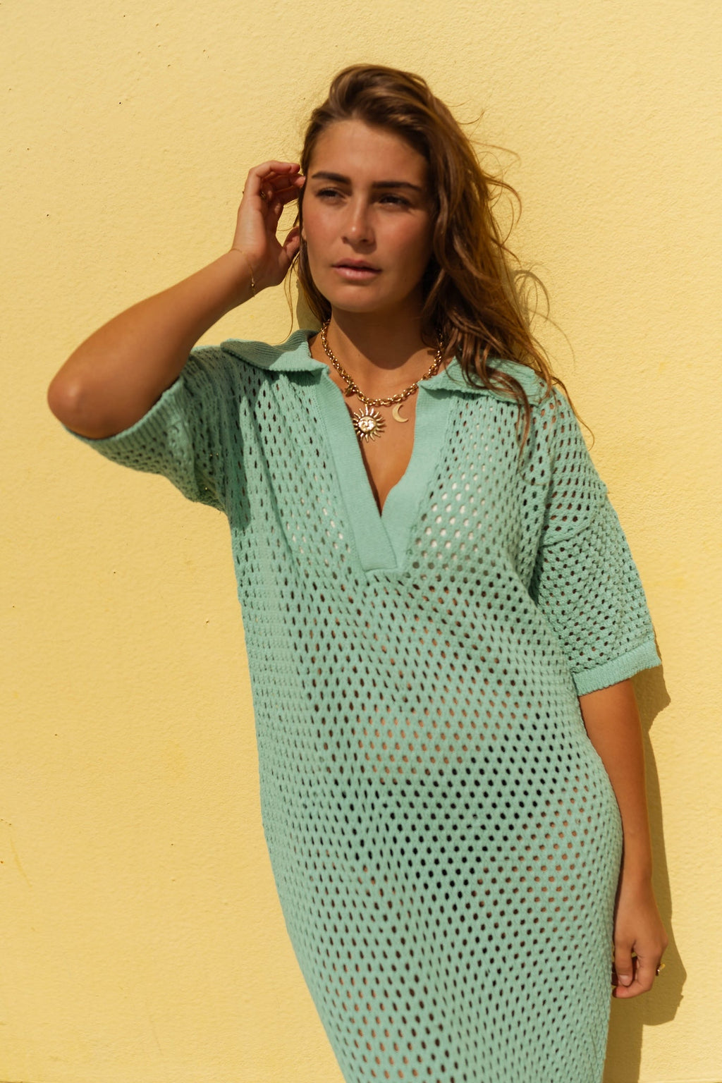 Robe de plage turquoise