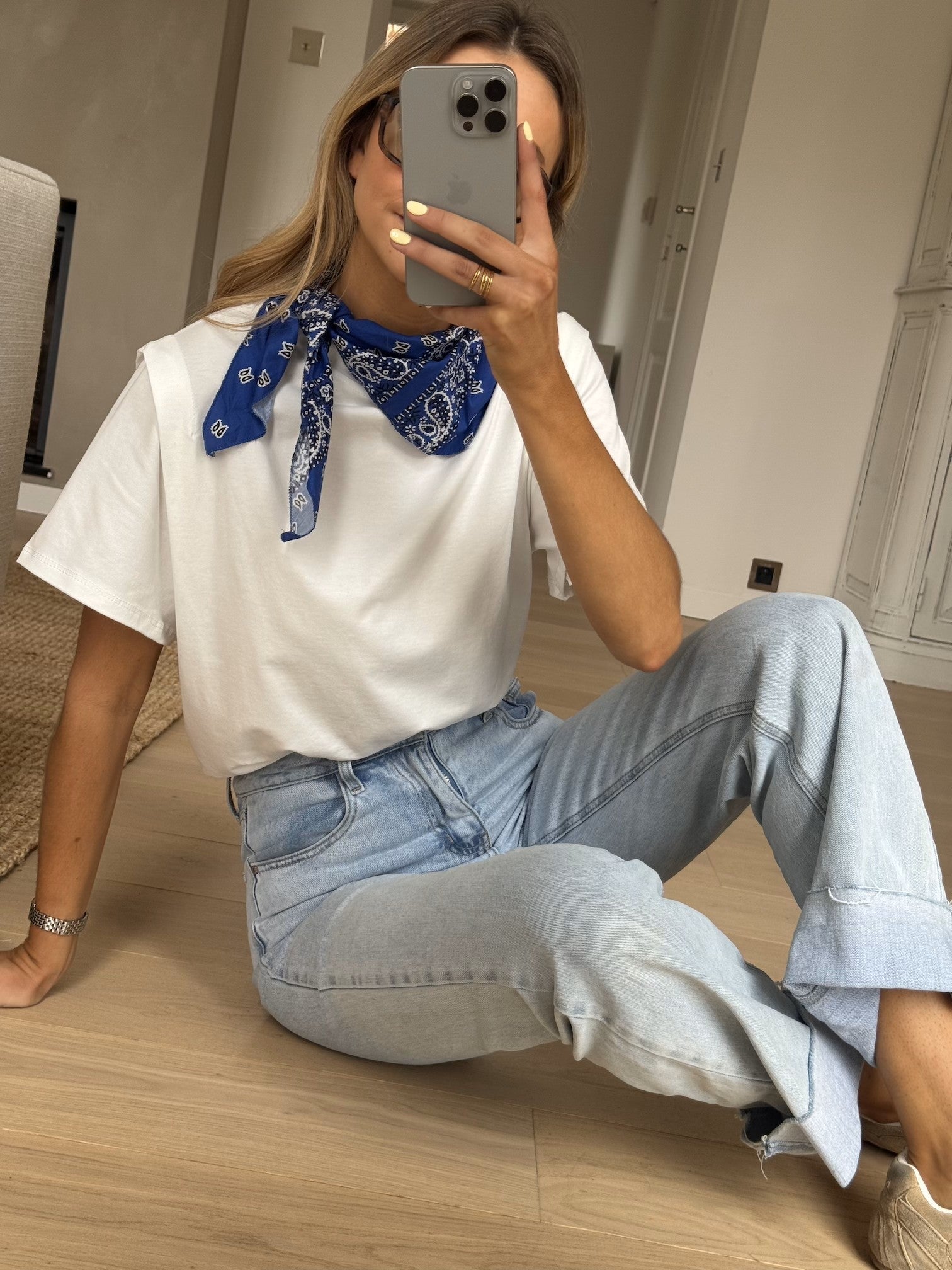 T-shirt bandana blanc