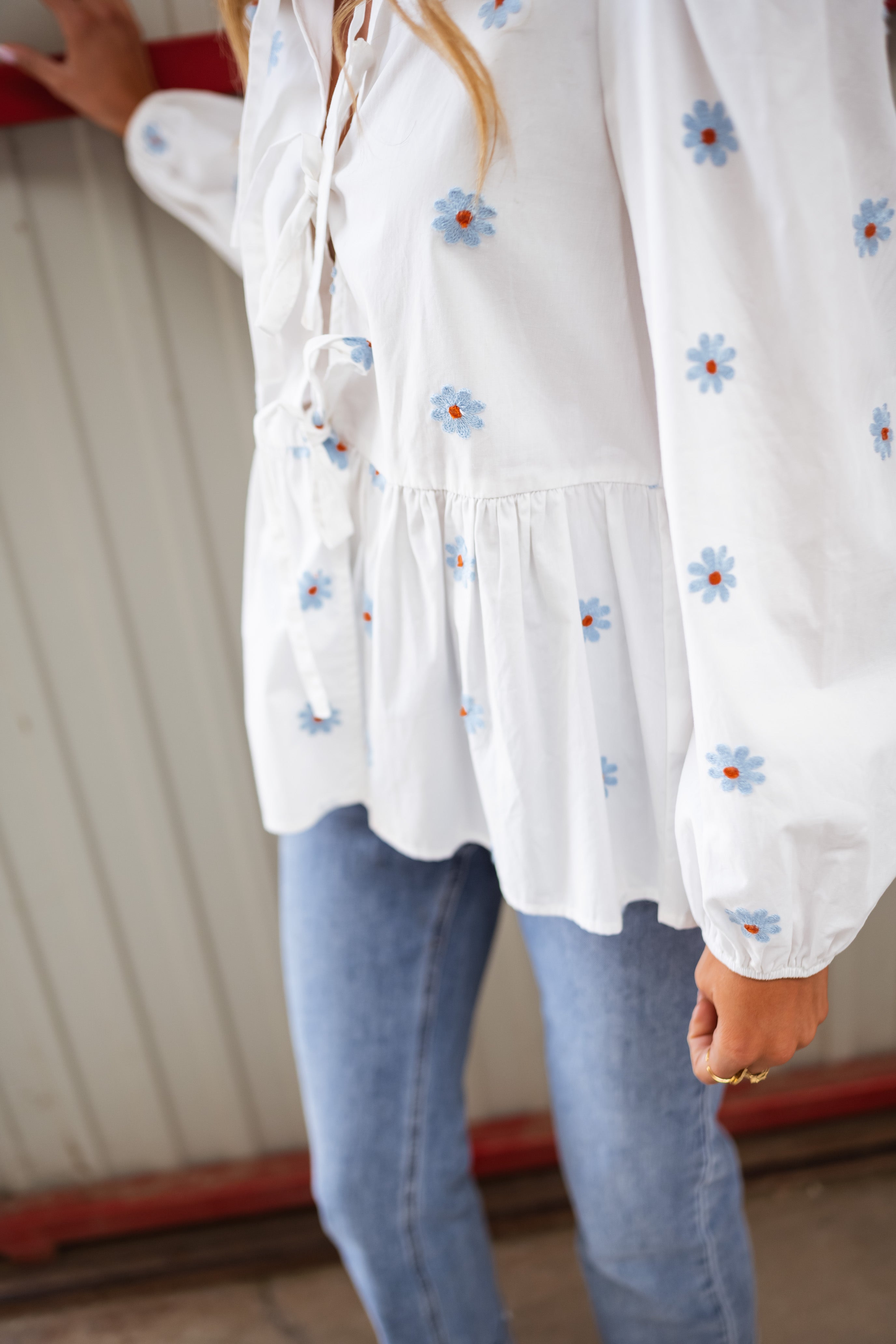 Chemisier blanc à fleurs Haby 