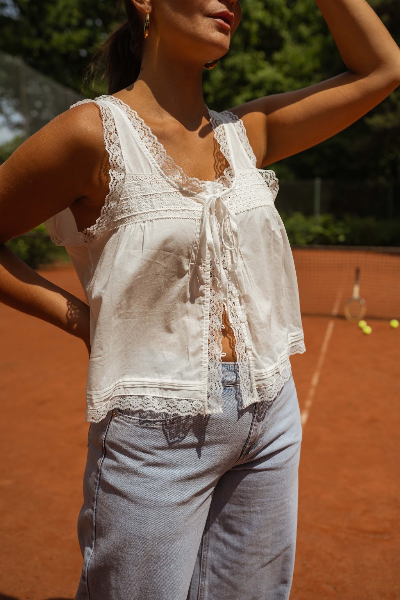 Haut en dentelle Victoria blanc