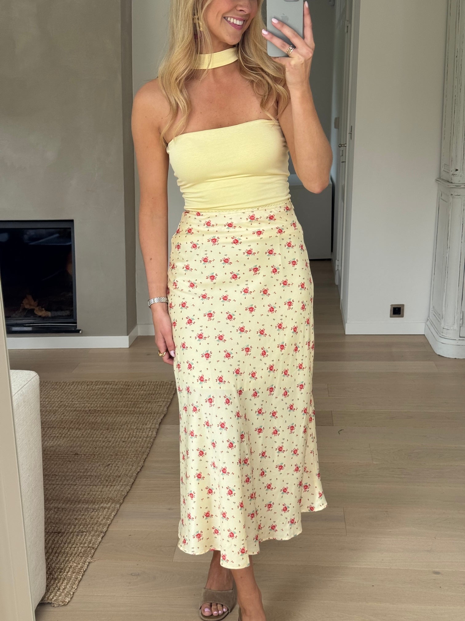 Jupe Emy à fleurs jaunes