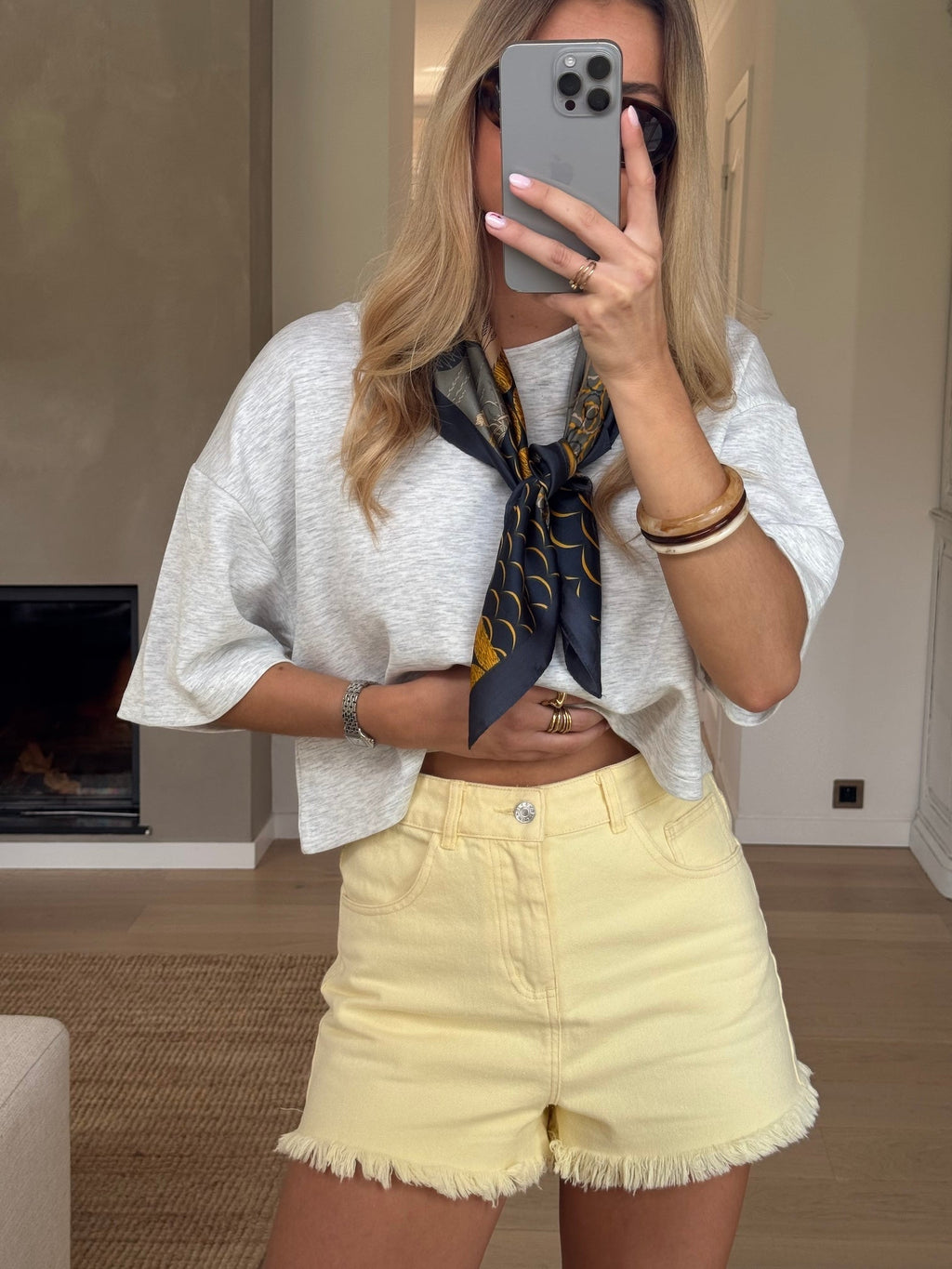 Short en jean jaune Franck