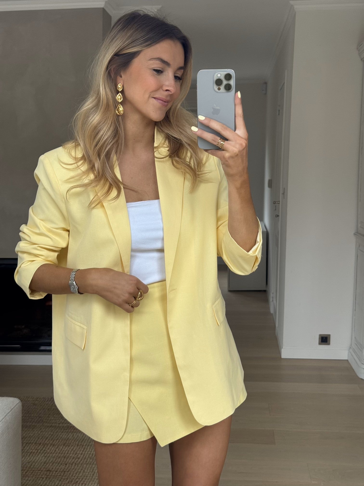 Blazer en jean jaune