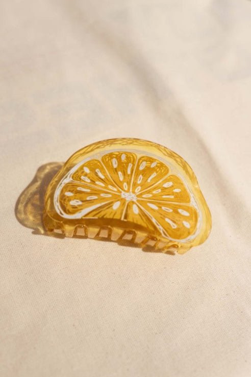 Pince à cheveux citron jaune
